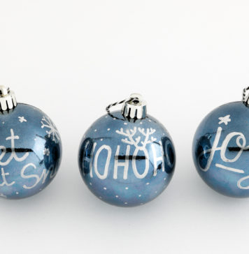 Gehandletterde kerstballen met Molotow