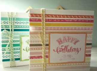 Streepjeskaart met washi-tape streepjes kaart met washi-tape
