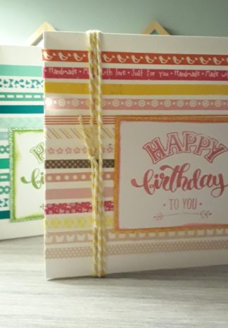 streepjes kaart met washi-tape