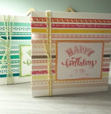 Streepjeskaart met washi-tape streepjes kaart met washi-tape