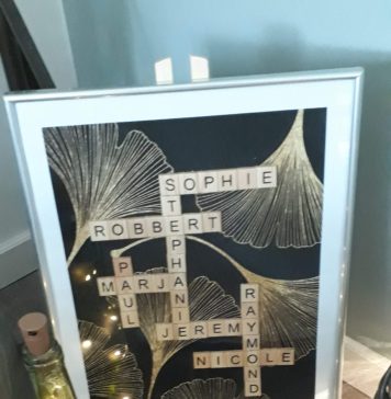 Namenpuzzel in een lijst