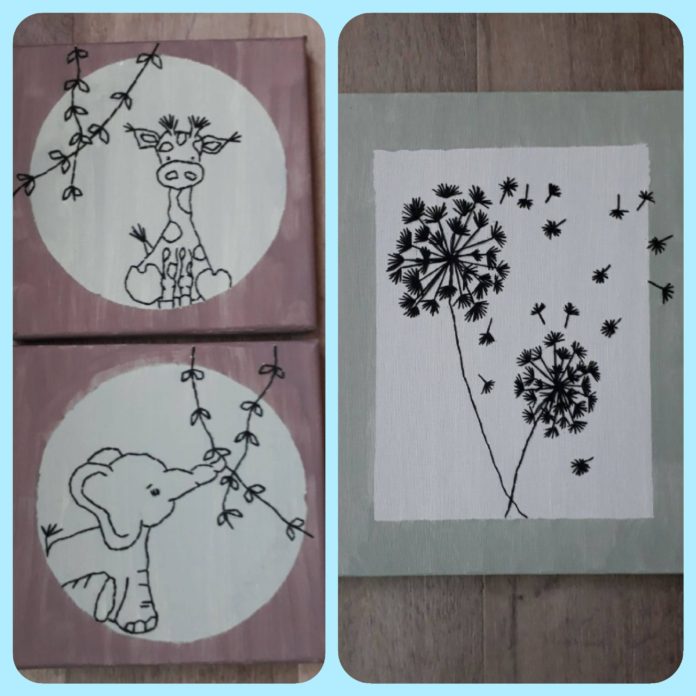 borduren op canvas