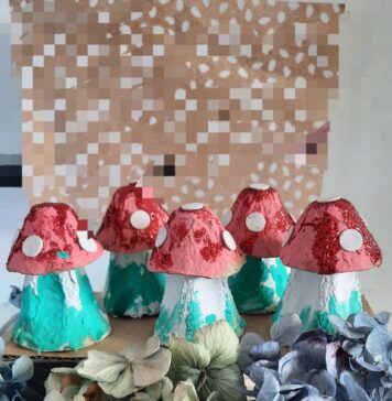 Paddenstoelen van eierdozen