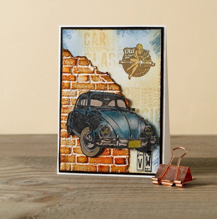 stoere mannenkaart oude auto