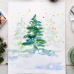 Kerstboom aquarel