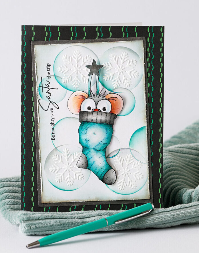 kerstkaart muis kerstsok carla de graaff