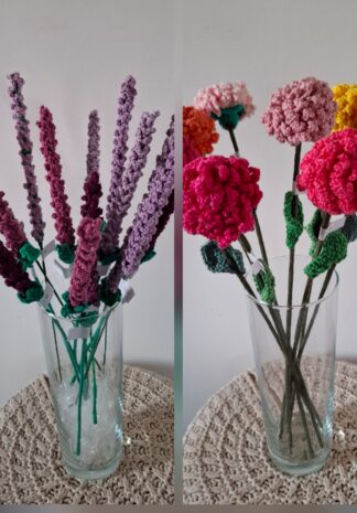 bloemen haken 2 - dahlia en lange lavendel