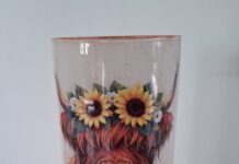 Decoupage in een vaas