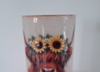 Decoupage in een vaas