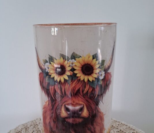 Decoupage in een vaas