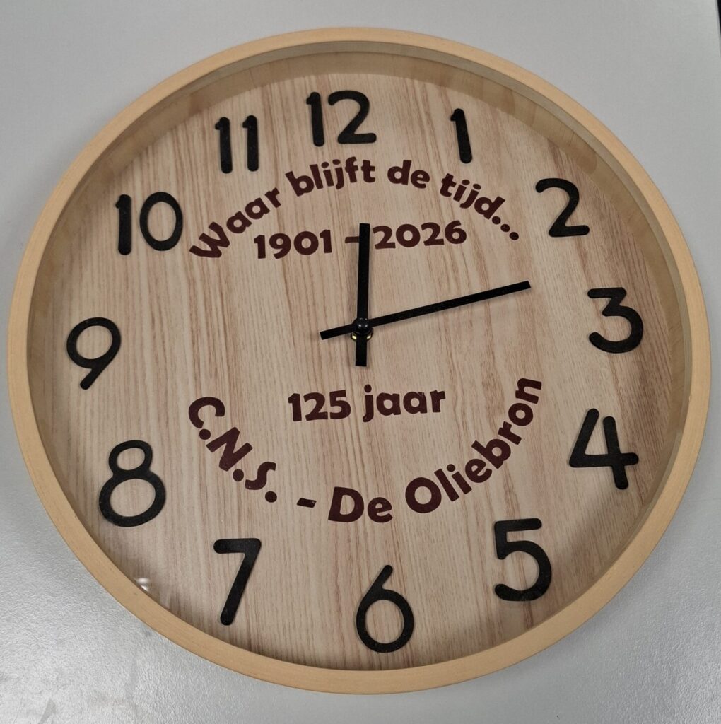 cadeau idee - tekst op klok
